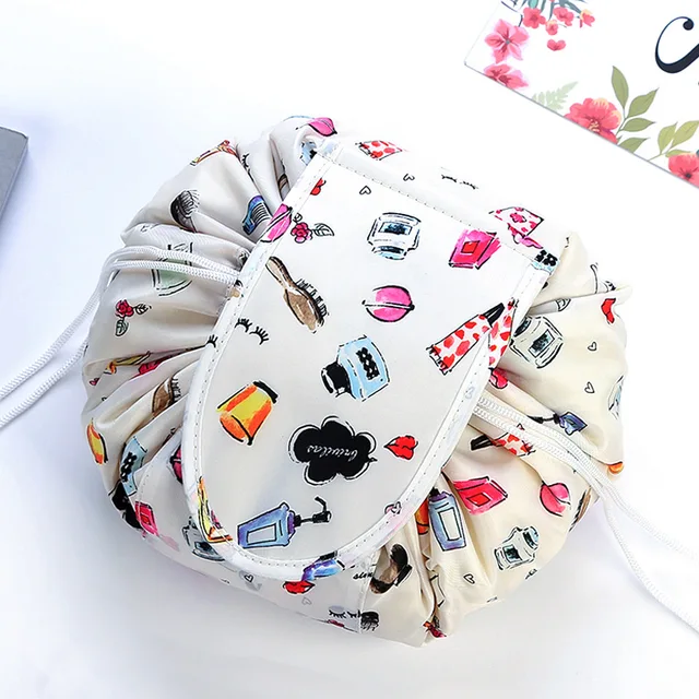 Women Drawstring Cosmetic Bag Travel Storage Makeup Bag Organizer Female Make Up Pouch Portable Waterproof Toiletry Beauty Case R