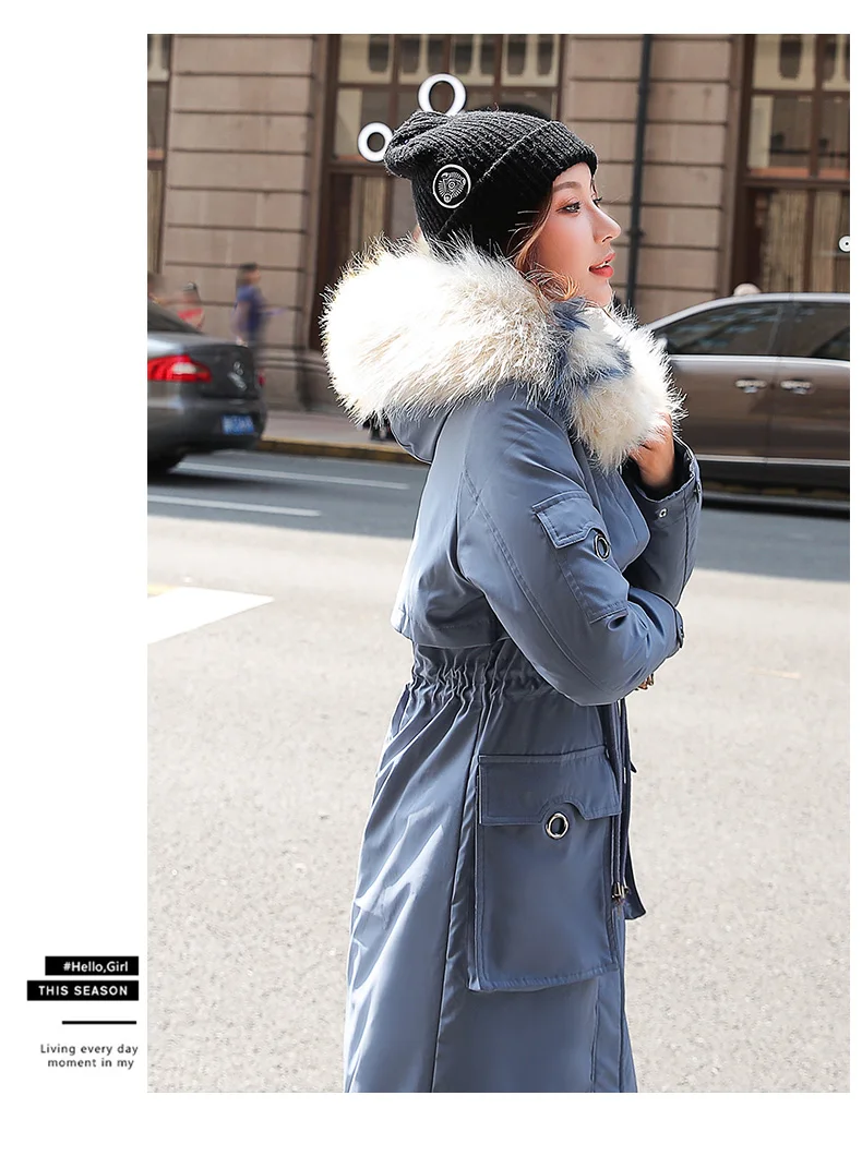 Зимняя женская куртка размера плюс 3XL с капюшоном и меховым воротником хлопковое стеганое Свободное длинное пальто женские повседневные толстые ватные куртки парки