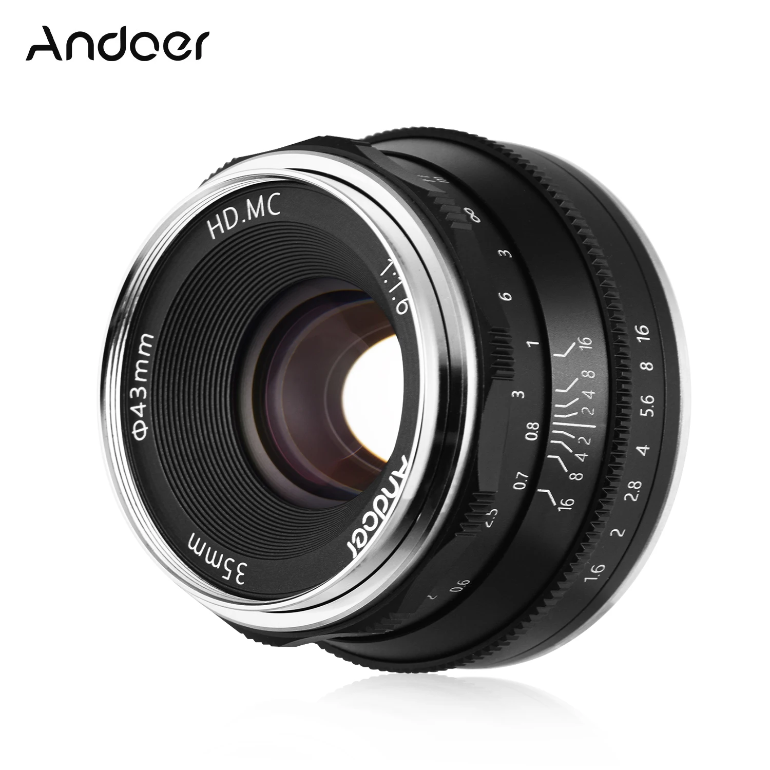 Andoer 35 мм F1.6 большая апертура линзы ручной фокус для Sony A6600 A6100 A6400 A6500 A6300 A6000 5100 A77II