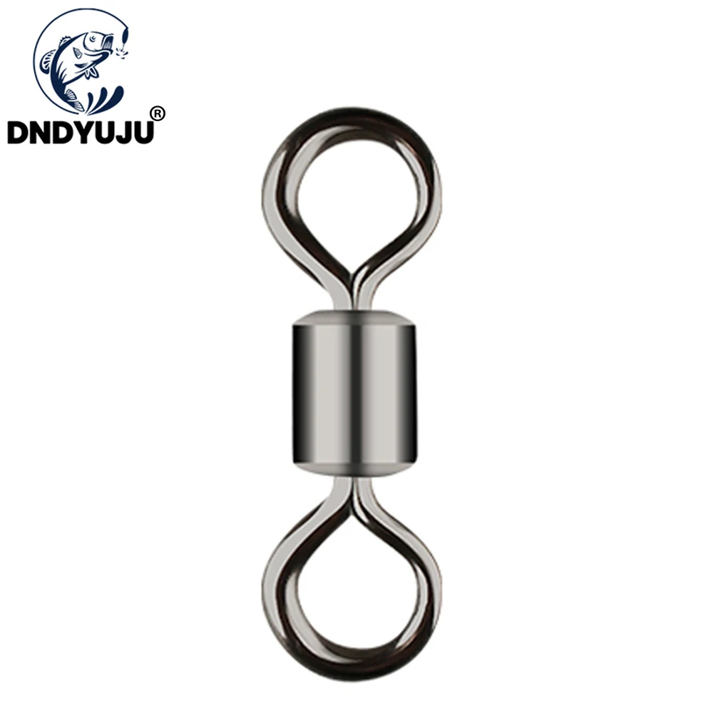 DNDYUJU 10/30/50pcsFishing Connector Rolling Swivel Solid Ring LB Lures Fishing Hooks Barrel Bearing Fish Line Hooks Connector