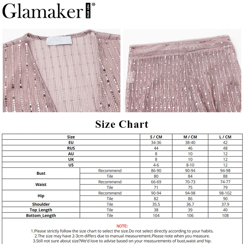 Glamaker женский комбинезон 3 шт. с блестками сексуальный широкие ноги для вечеринок