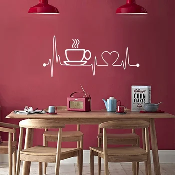 Coffee Cups Wall Stickers On The Kitchen Vinyl Art Wall Decals Adhesive Wall Papper Room Decoration Home Decor