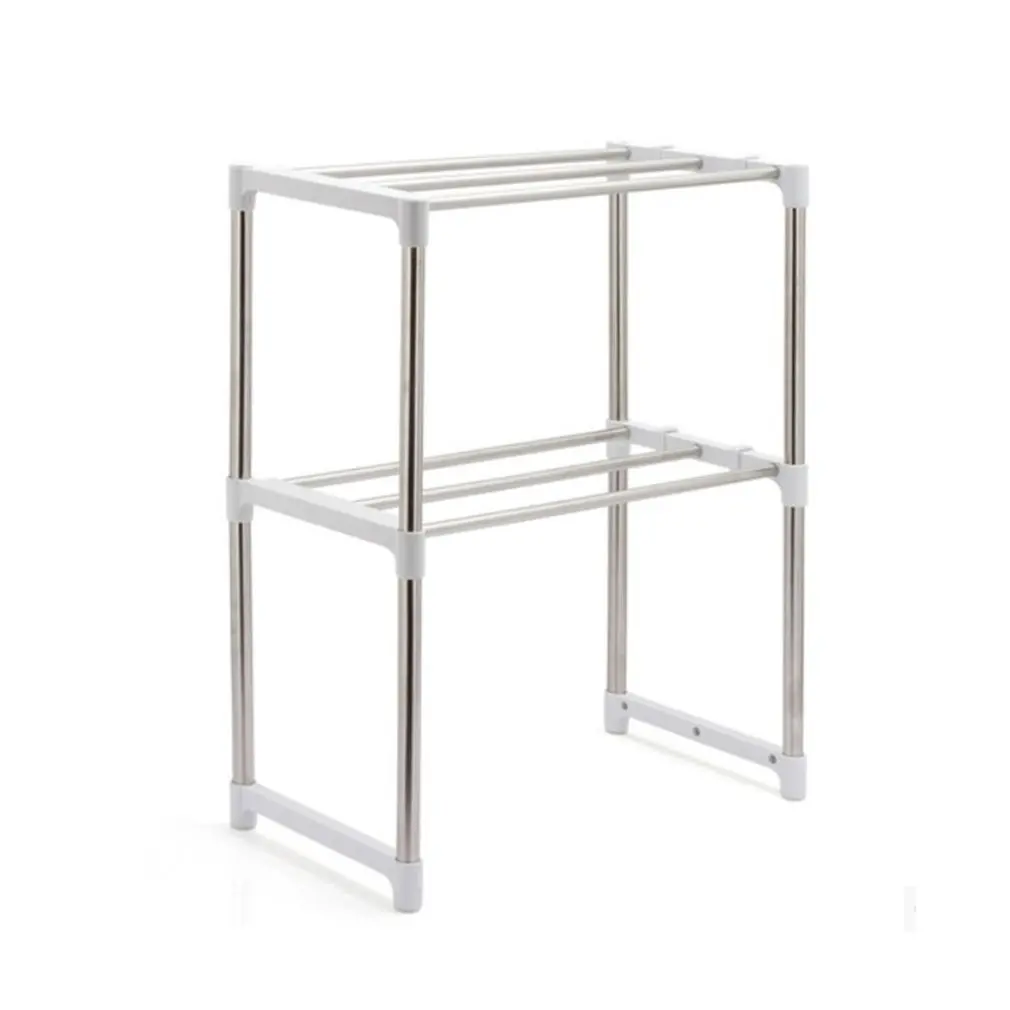

Stainless Steel Double Layer Retractable Sink Microwave Oven Organizador Household Kitchen Telescopic Storage Pot Rack Drop Ship