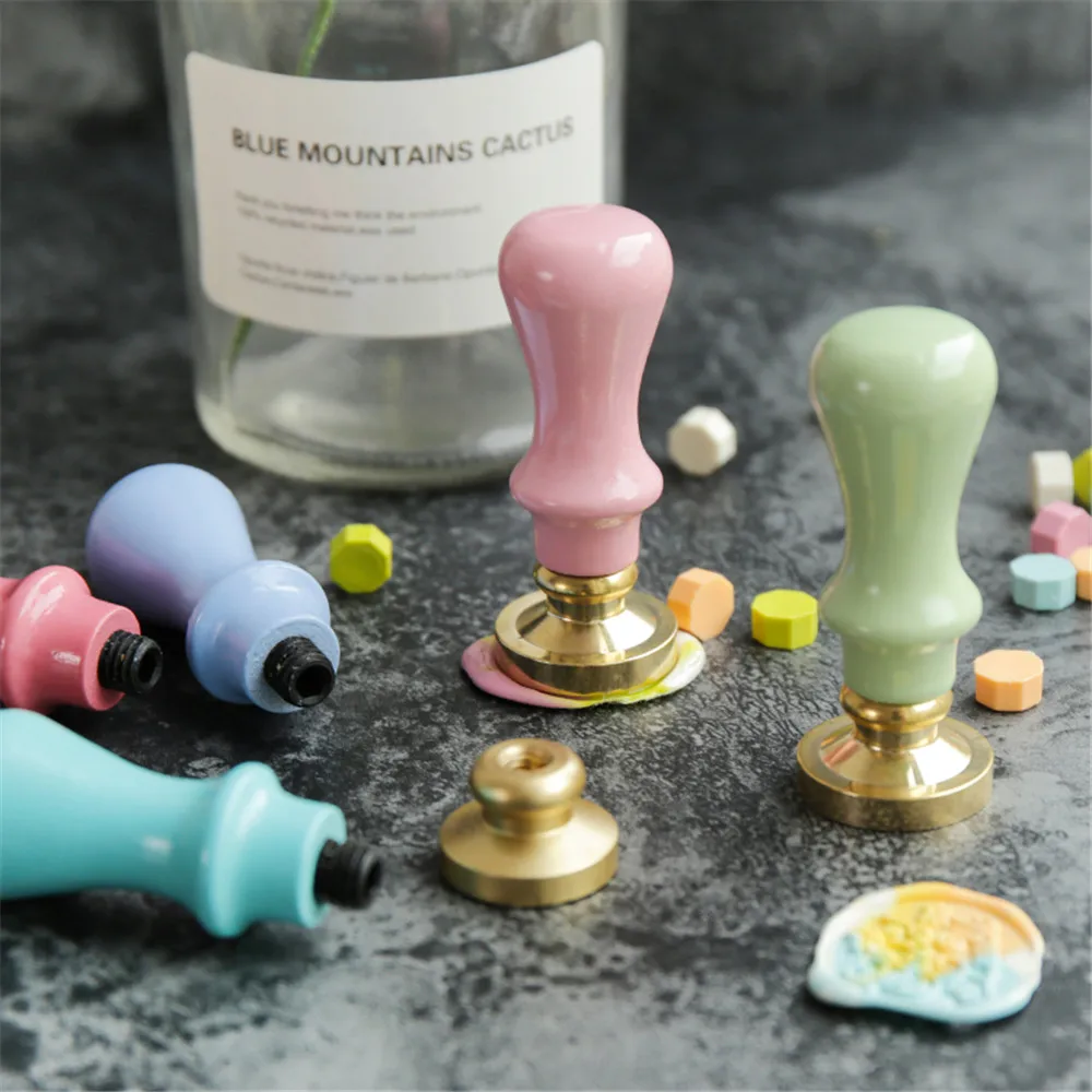 Macaron деревянная печать цветной штамп Ретро портативное восковое уплотнение