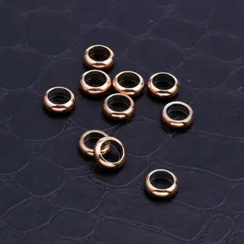 

50pcs/Lot 3 Colors Stainless Steel Beads For DIY Jewelry Making Diameter 7.5mm Hole 5mm Widtd 2mm