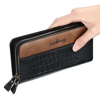 

Men's wallet long double zipper clutch multi-function mobile phone bag 2020 hot sale large capacity men's clutch
