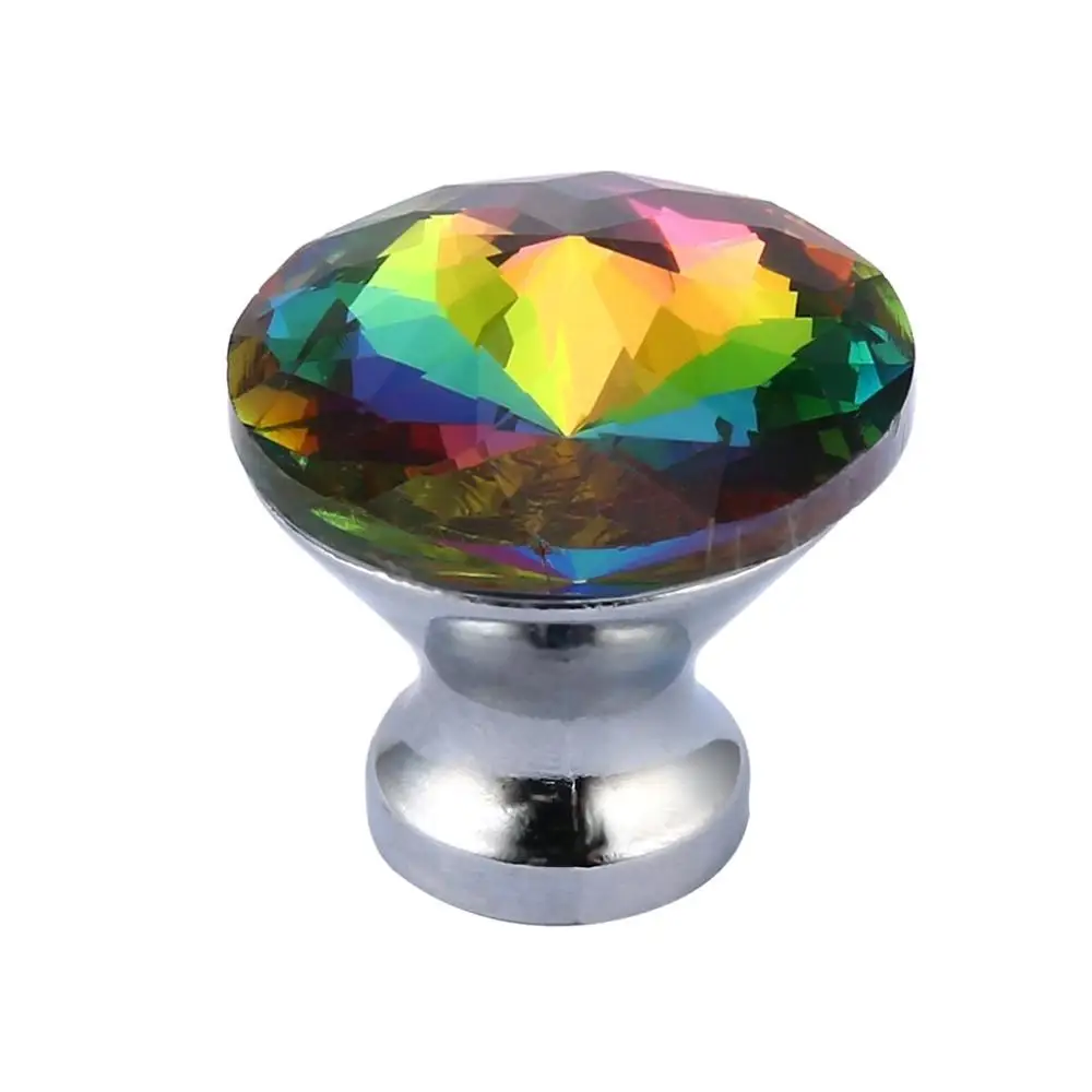

10PCS Colorful Gorgeous Crystal Glass Knob Drawer Pulls Handle for Door Wardrobe, Cupboard,Dresser, Kitchen,Drawer, etc