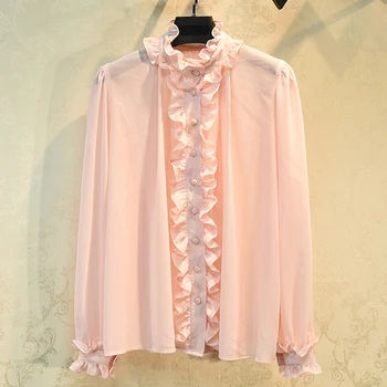 

HIGH STREET Newest Fashion 2020 Designer Blouse Women's Petal Sleeve Ruffles Blouse shirt