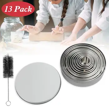

12Pcs Round Shape Cutting Cookie Molds Stainless Steel Mousse Cake Ring Baking Biscuit Donuts Cutter Cake Decorating Tools