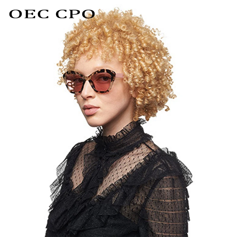 

OEC CPO Fashion Ladies Cat Eye Sunglasses Women Trend Tinted Clear Lens Sunglasses Female Shades UV400 O280