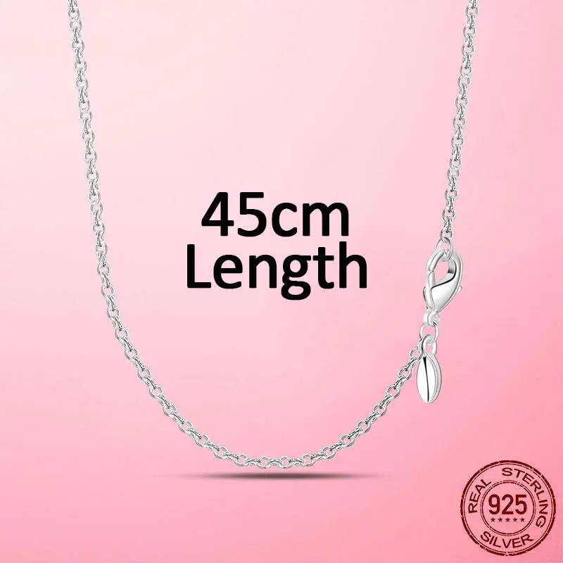 HOT Sale Women Classic Cable Chain Necklace Rose Gold Color Necklace Chain 925 Silver Jewelry Jewellery Making Gift wedding bands