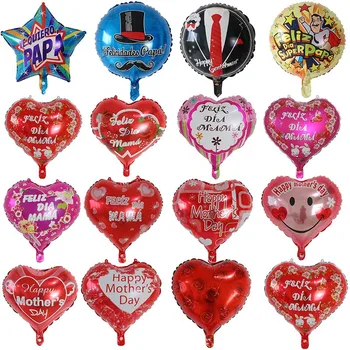 

10pcs 18inch Spanis Balloons Happy Mother's Days Father's Day PaPa Aluminium Foil Helium Balloon Party Decoration Air Globos