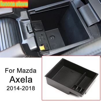 

car central compartment, armrest storage box, glove box, secondary storage tray, black ABS for Mazda Axela 2014-, interior