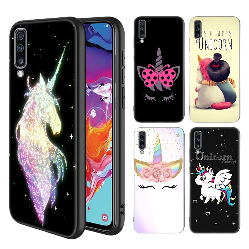 

My Unicorn Case for Sumsung Galaxy A50 S A70 A80 A60 A30 A20 e A10 A9 A7 A8 Plus 2018 Black Soft Cages Phone Coque