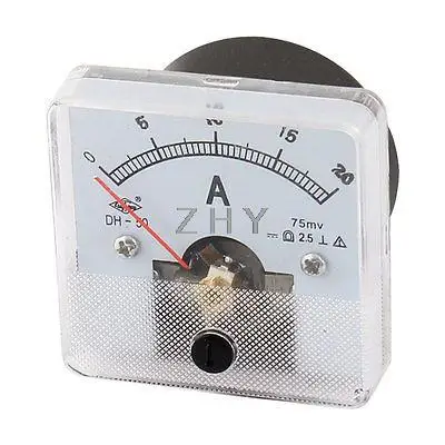 

DH-50 DC 0-20A Analog Ammeter Panel Current Meter Gauge White