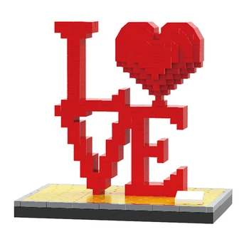 

High Love Red Rose Heart Building Blocks Micro Particles Building Blocks Toy Romantic Present for Lover Wife Girlfriend MD88