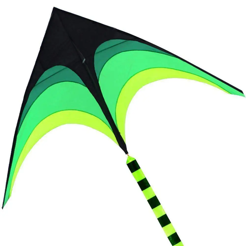 

NEW 2M Prairie Pattern Triangular Kite Ideal Picnic Toy With 10M Black And Green Floating Tail For For Kids Nylon Ripstop