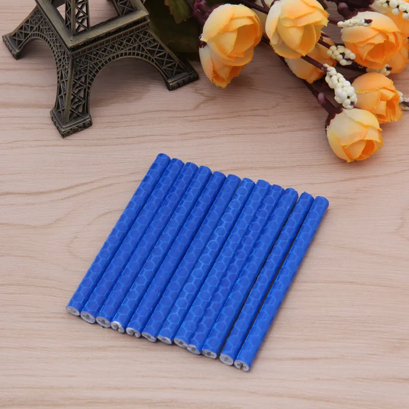Синий 12Pcs Bicycle Mount Cycling Wheel Rim Spoke Tube Strip Reflector Warning Light - Цвет: Синий