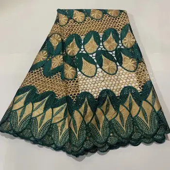 

africa lace green high quality cord lace, nigerian corrugated polyester embroidery guipure lace fabric for Bridal Lace FTF93