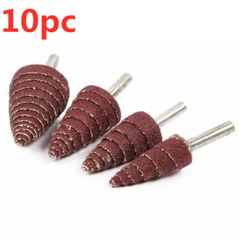 

16/20/25/30mm Tapered Emery Cloth Grinding Head with Handle Louver Wheel Metal Woodworking Root Carving Electric Grinding Head