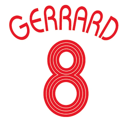 red 8 gerrard 2008 UCL чемпионы Nameset#8 Gerrard#14 Alsonso#9 Fowler печать тепловой печати футбол - Цвет: red 8 gerrard