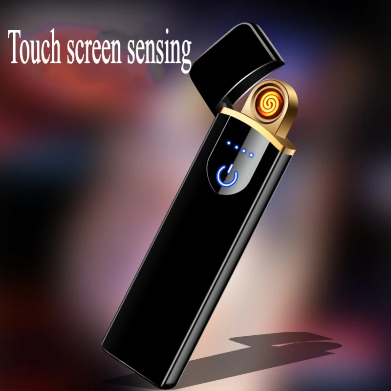 Usb плазменная зажигалка сенсорная Индукционная ветрозащитная электрическая зажигалка электронная зарядная зажигалка Прикуриватель супертонкая зажигалка usb электронная зажигалка