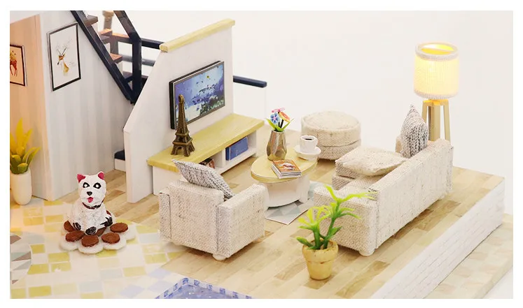 Кукольный дом деревянная мебель 3D Мини Кукольный дом DIY Дом мини сборка головоломка сумка Детский подарок на день рождения игрушки