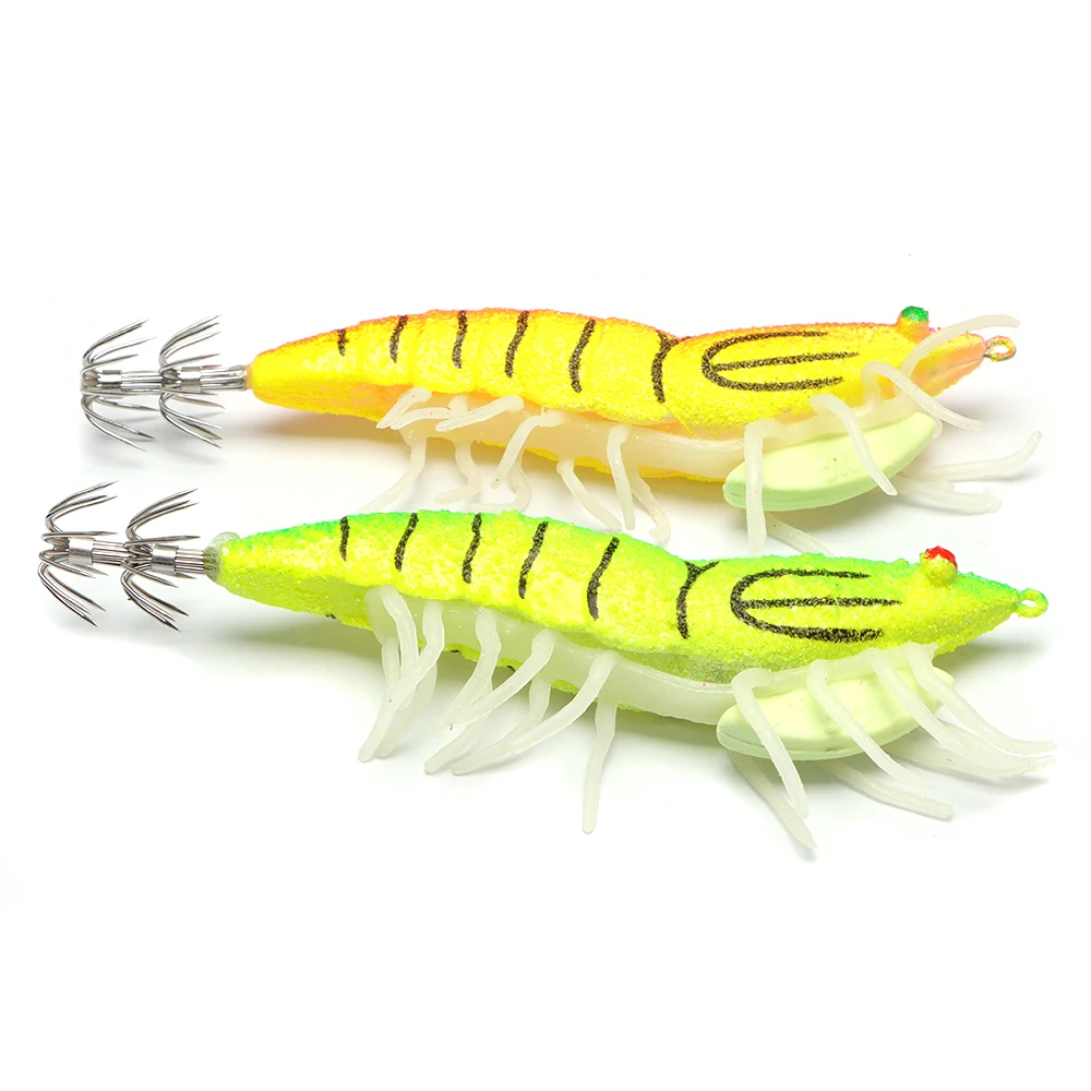 2 шт./лот флуоресцентный моделирование из пробкового дерева креветки кальмары