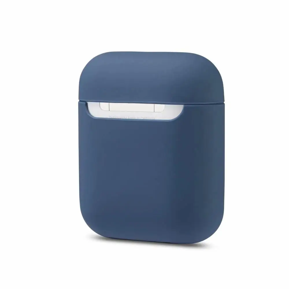 navy blue Чехол для AirPods, силиконовый, Bluetooth, беспроводной чехол для наушников, для Apple Airpods 2, защитный чехол, аксессуары для кожи, зарядная коробка, 1 шт - Цвет: navy blue