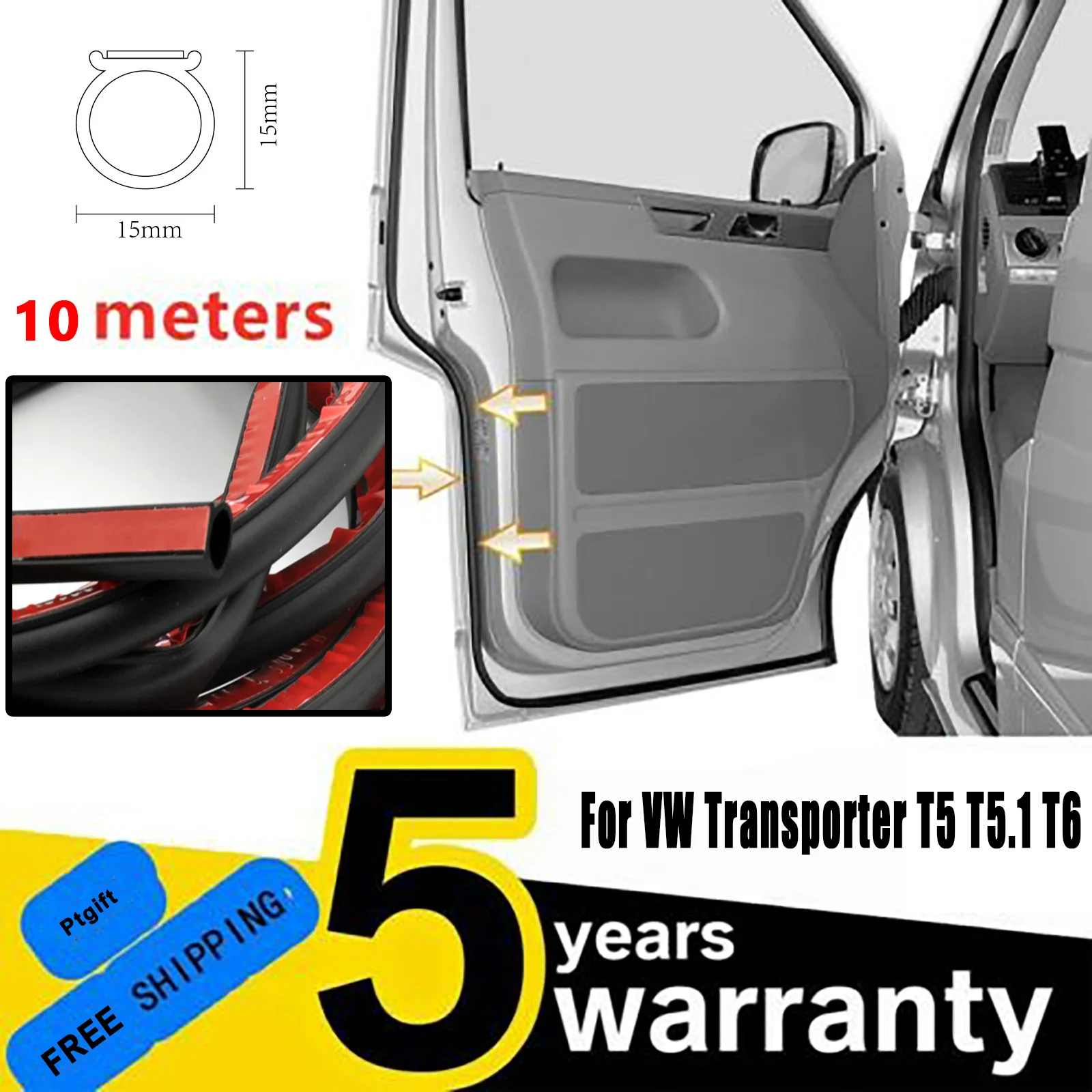 10 метров для VW T5 T5.1 T6 Transporter Multivan Caravelle Campervan California Motorhome Extra Cab T32 дверные