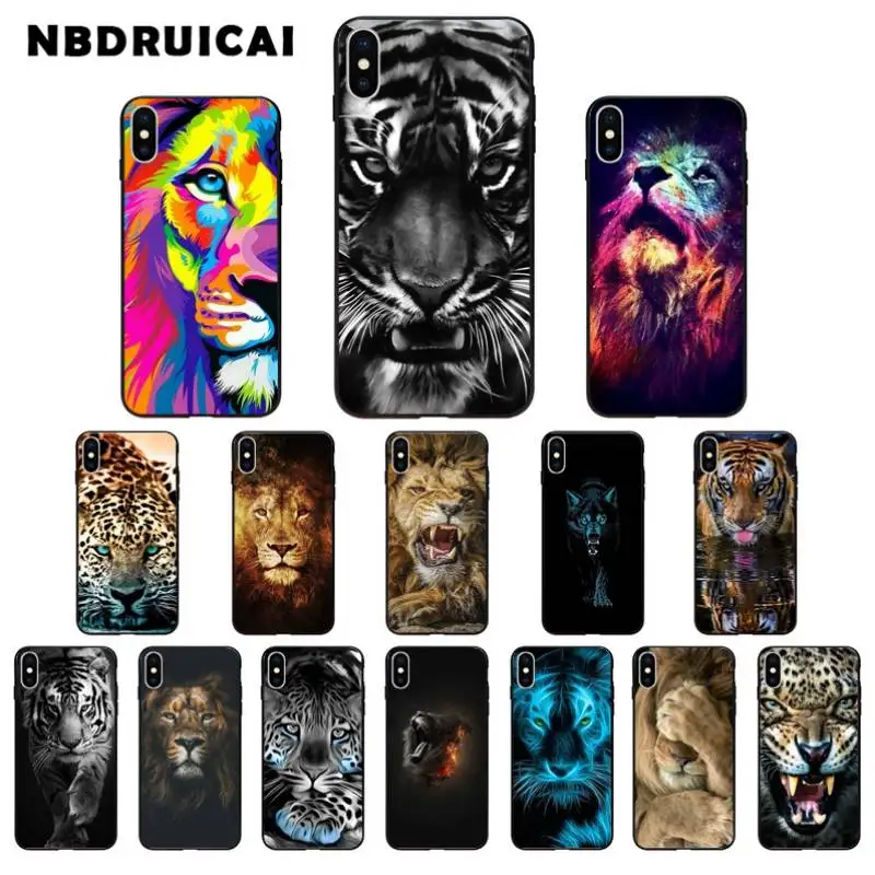 Модный силиконовый чехол NBDRUICAI с леопардовым принтом Тигра для iPhone 11 pro XS MAX 8 7 6 6S