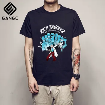

Casual Short sleeve O-neck Fashion Printed Cotton T-shirt 2020 Men Rick Morty Tee Shirt High quality Brand Men T shirt