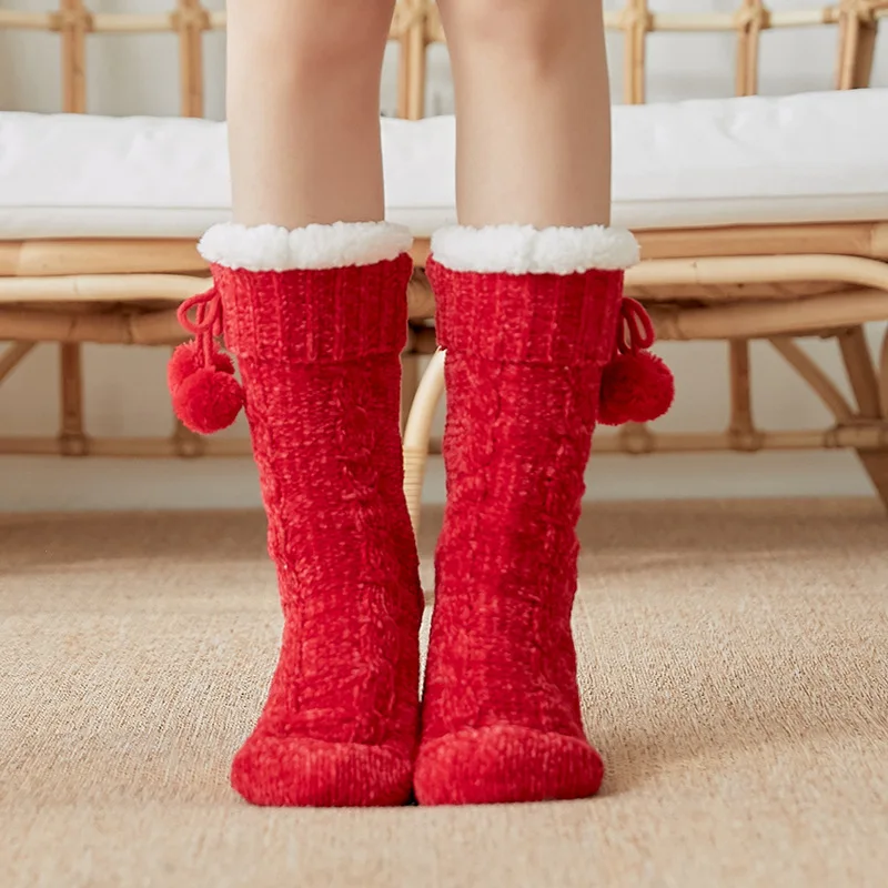calcetines de lana de coral para el piso QKURT 5 pares de calcetines mullidos para mujeres y niñas calcetines cálidos de invierno calcetines suaves para dormir en casa 