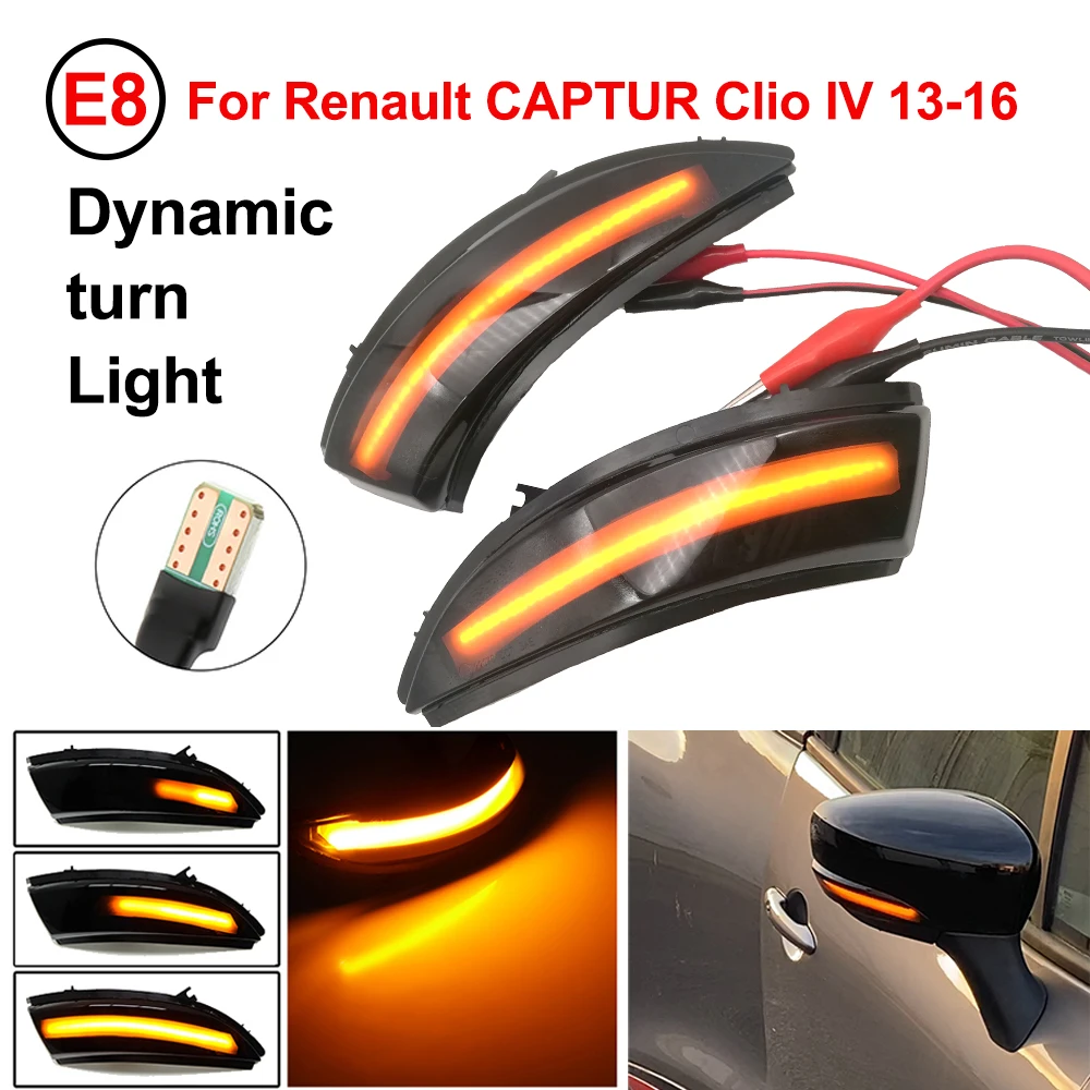Lampeggiatore Dinamico Lampeggiante 2 Pezzi Per Renault Clio 4 Iv Mk4 Bh Rs Grandtour Kh 2012 -2016 Specchio Indicatore Di Direzione Lampada Ripetitor