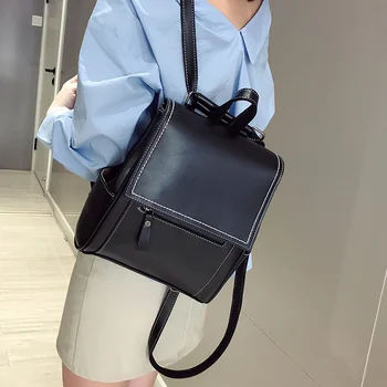 

Fashion Backpack Women Backpack Pu Leather Durable Leisure Travel Rucksack Back Zip Pocket Anti-theft Female Shoulder Bag