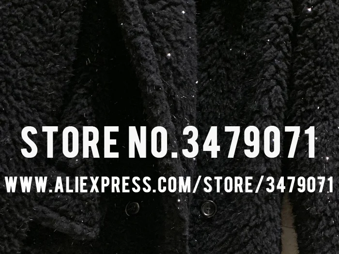 Зимняя Ограниченная серия из металлического волокна плюшевое черное пальто с плюшевым мишкой Женская качественная Свободная куртка из альпаки с отворотом
