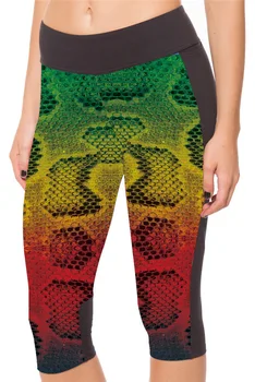 

New Digital Printed Colour Gradual Serpentine Hip-up 7 Minutes wear Pants on Summer Blockbuster leggings