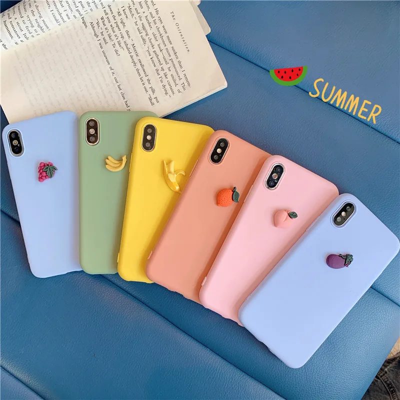 

For iPhone 7Plus case 3D Summer sweet peach fruit cute Phone case for iPhone 7 8 6s Plus X XR 11 Pro XS Max case silicone cover