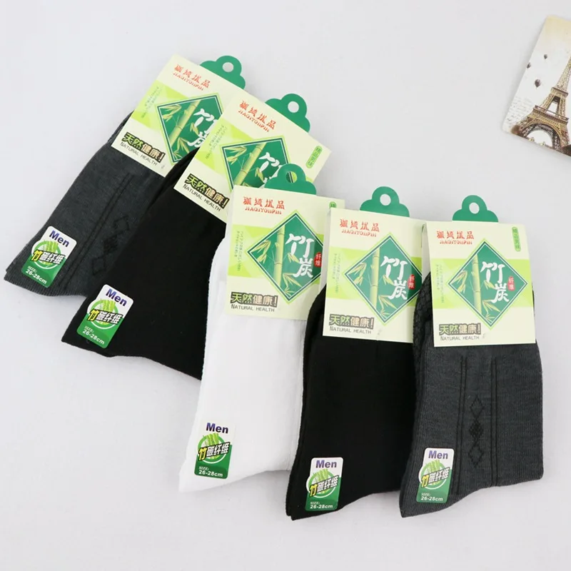 Высокое качество, Мужские бамбуковые носки, дышащие, Calcetines, жаккардовые, с принтом, повседневные, одноцветные, мужские, деловые, Skarpety mecskie EU 39-45