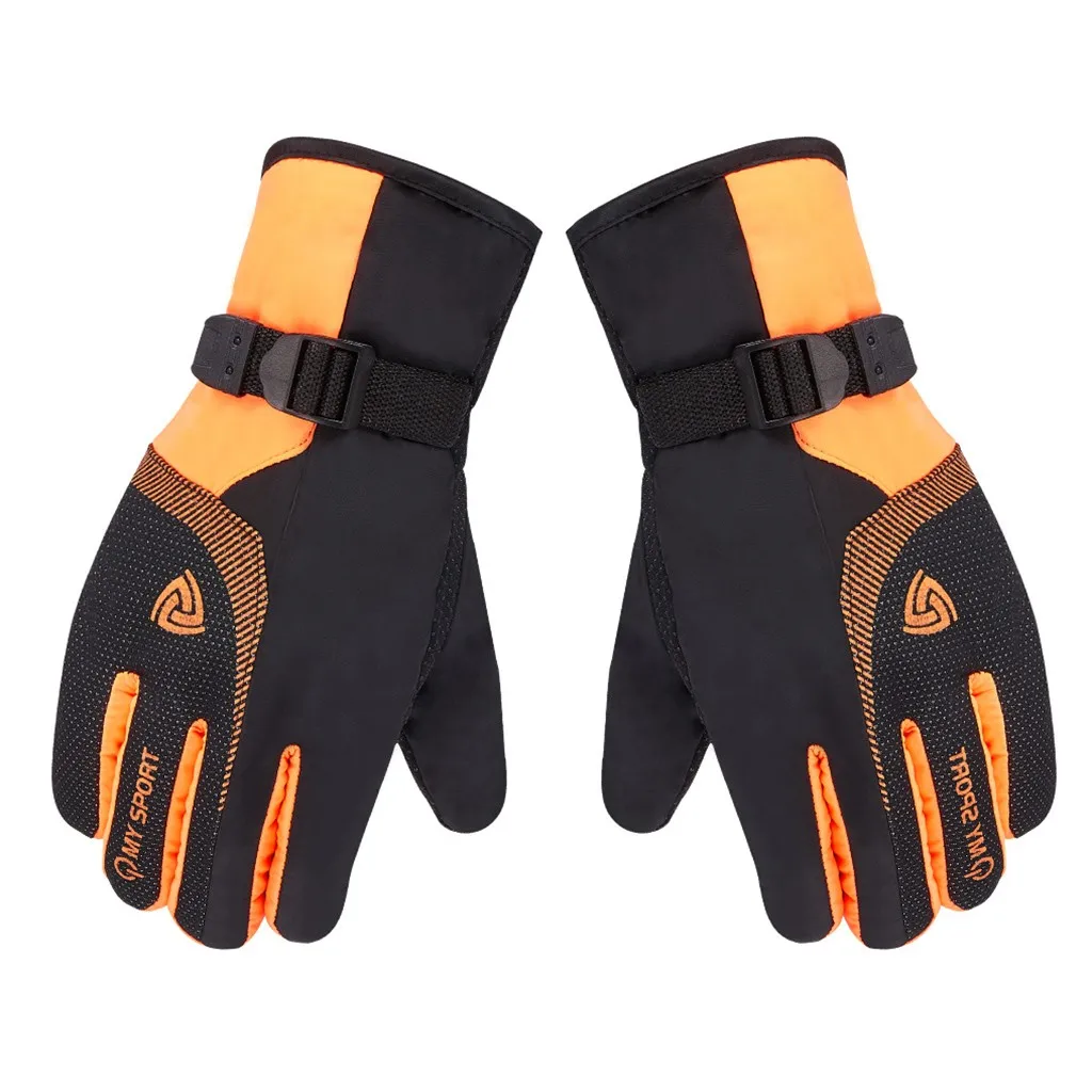 Зимние женские и мужские водонепроницаемые ветрозащитные противоскользящие спортивные теплые бархатные лыжные зимние перчатки спортивные аксессуары перчатки