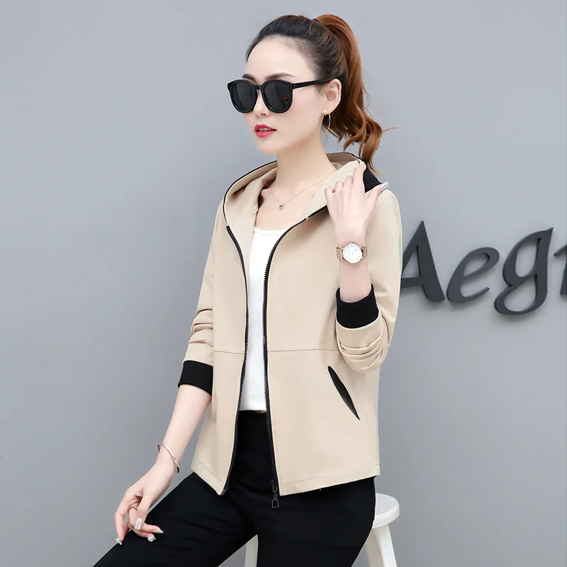 

Korean-style Fashion Knitted Cardigan Coat Women's Korean-style Spring And Autumn Versatile Hooded Casual Jacket Baseball Unifor