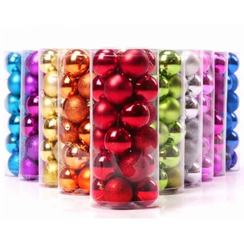 

24 Pcs/Set Glitter Christmas Tree Ball Baubles Colorful Xmas Party Home Garden Christmas Decoration Supplies Hot Sale 8 Colors