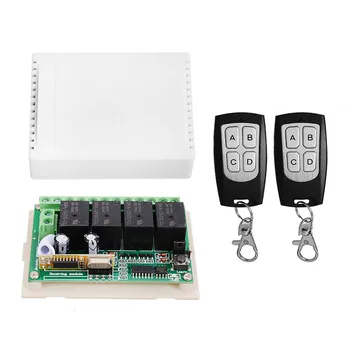 

1Pc RF Transmitter 4CH 433Mhz Radio Receiver Relay Switch Remote Control DC12V 4 Channel Relay Receiver Module for Garage Door