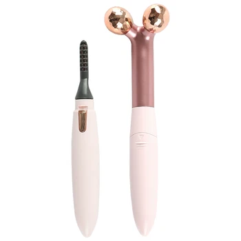 

2 in 1 Electric Face Massager Roller Massage Instrument Beauty Tool For Face Lifting Wrinkle Remover Eyelash Curler Makeup Tool