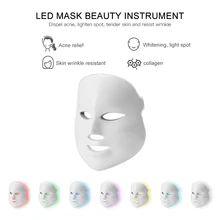 Photon LED Facial Mask Beauty Devices 7colors Light Therapy Skin Care Rejuvenation Wrinkle Acne Removal Face Beauty Spa Dropship