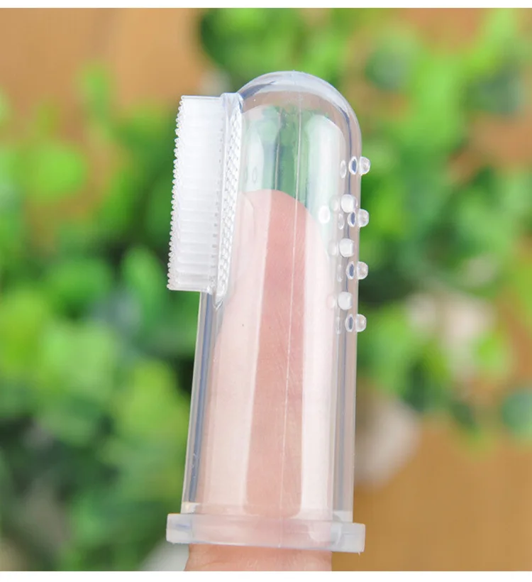 2pcs/lot Baby Finger Toothbrush Children Teeth Clear Soft Silicone Infant Tooth Brush Rubber Cleaning Baby Brush Toothbrush+Box