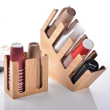 

Bamboo Coffee Rack Acrylic Coffee Paper Holder Tea Shop Supplies Cup Holder Cup Separator Cup Lid Milk Tea Rack