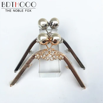 

BDTHOOO Lot of 5pcs 18cm Coin Purse Bag Handle Handbag Clasp Metal Frame Kiss Lock Handle for DIY Making Clutch Bags Accessories
