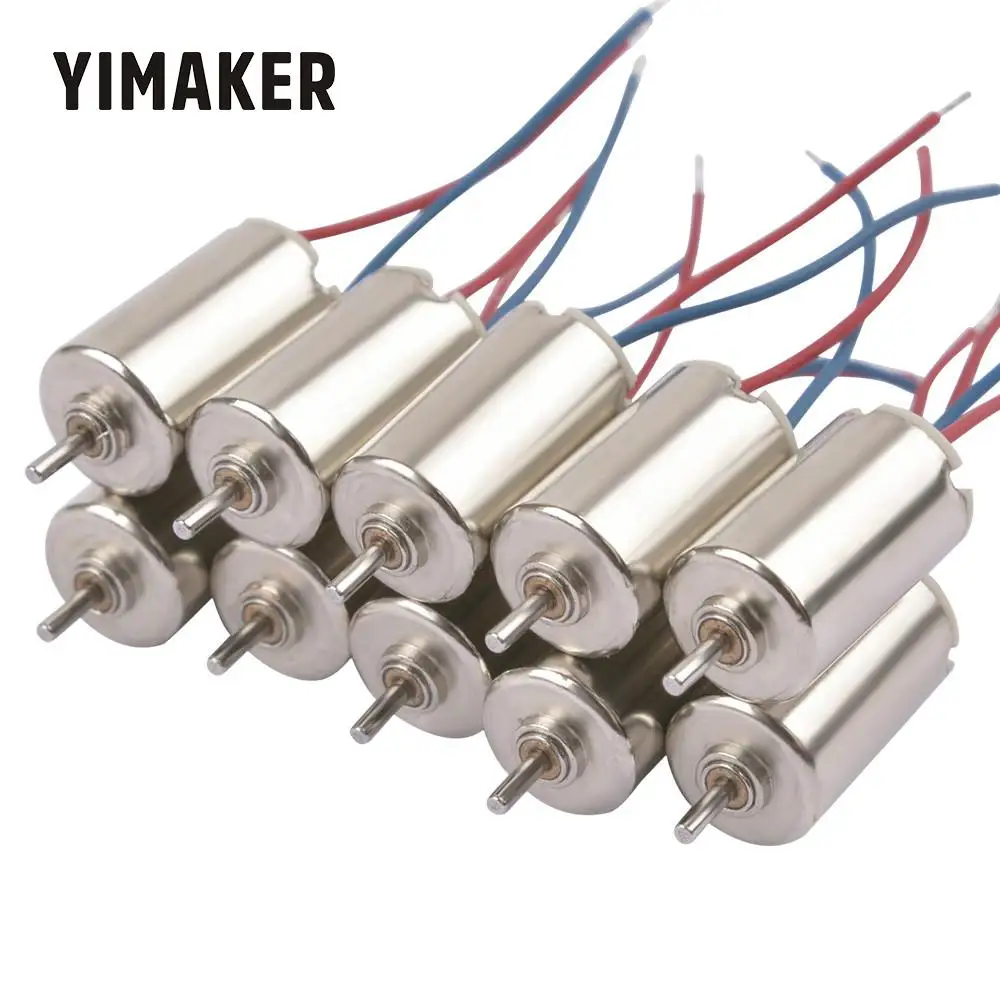YIMAKER 10 шт. 3,7 в полые чашные двигатели 38000 об/мин 6*10 мм ток без нагрузки 40 мА сердечный двигатель мощная Высокоскоростная Модель DIY