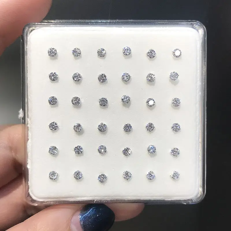 S925 серебро 36 шт/партия формы CZ Круглый нос pin 925 Мода пирсинг в циркон шпильки